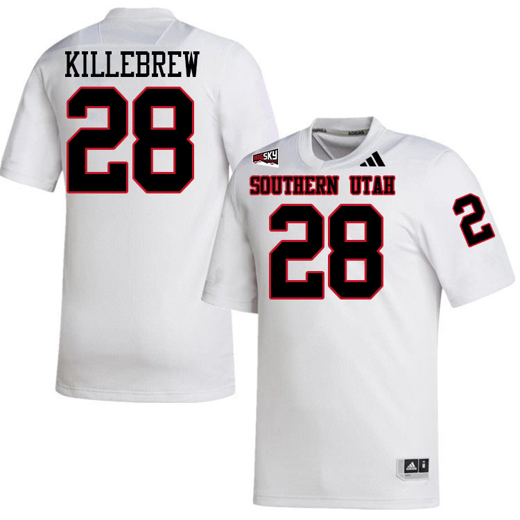 Southern Utah Thunderbirds #28 Miles Killebrew College Football Jerseys,Uniforms Stitched-White